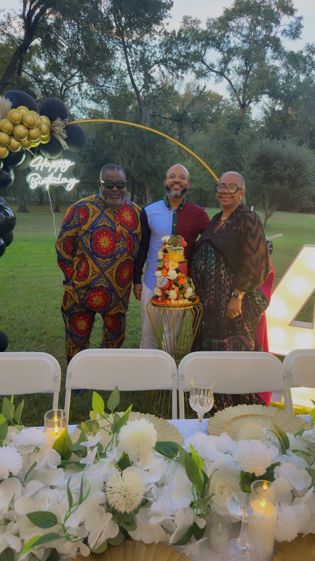 Birthday celebration with floral tablescape